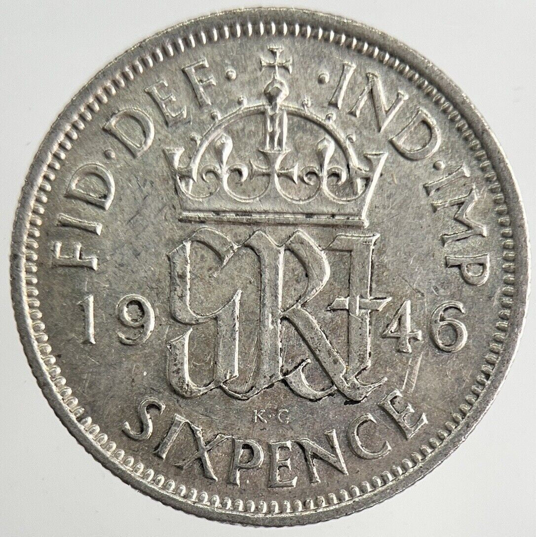 1946 George VI Sixpence Silver Coin | Very High Grade | a8211