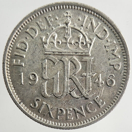 1946 George VI Sixpence Silver Coin | Very High Grade | a8211