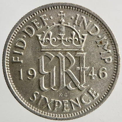1946 George VI Sixpence Silver Coin | Very High Grade