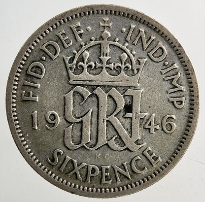 1946 George VI Sixpence Silver Coin | Fine Collectable Grade