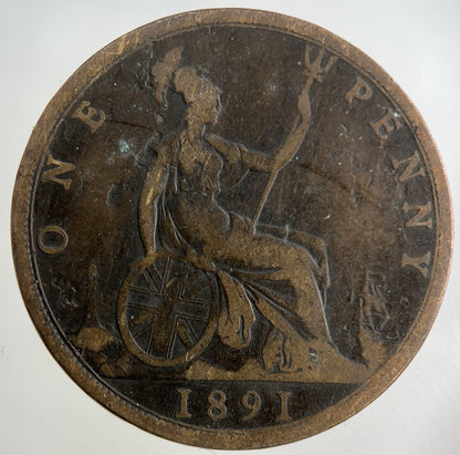 1891 Victoria One Penny Coin | Collectable Grade
