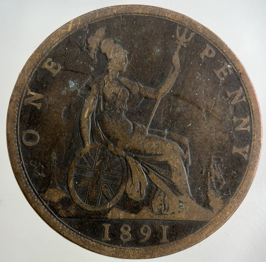 1891 Victoria One Penny Coin | Collectable Grade