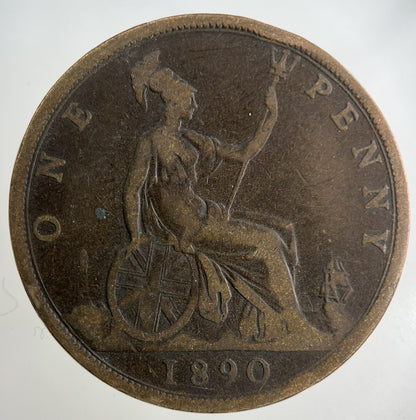 1890 Victoria One Penny Coin | Collectable Grade