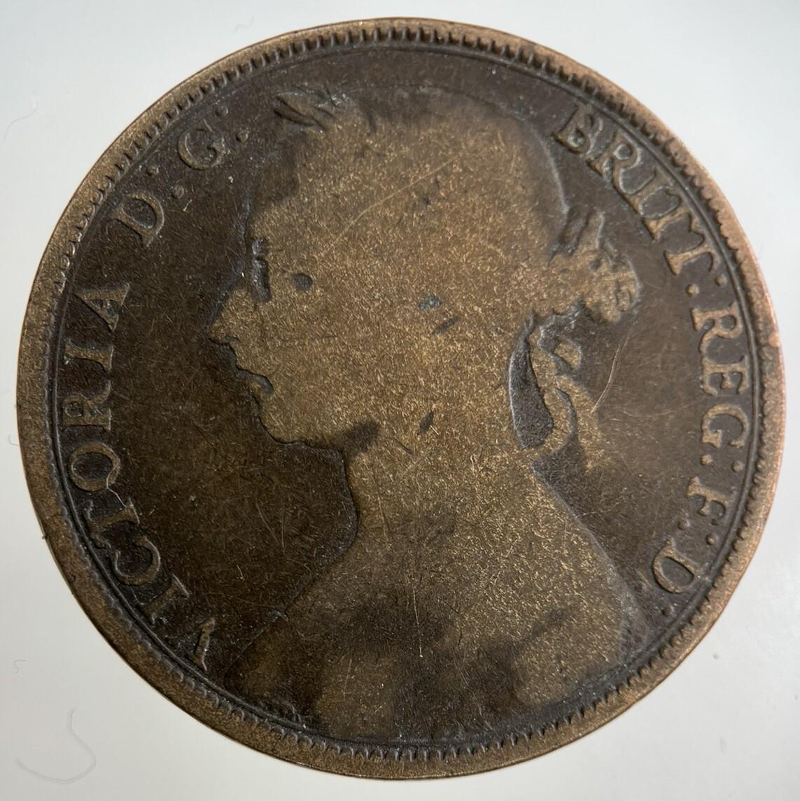 1890 Victoria One Penny Coin | Collectable Grade