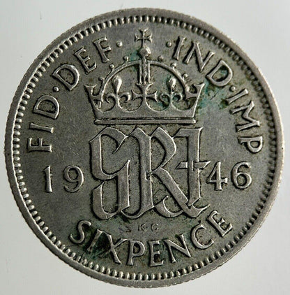 1946 George VI Sixpence Silver Coin | Fine Collectable Grade