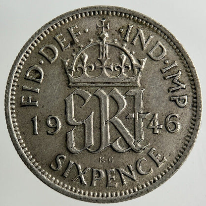 1946 George VI Sixpence Silver Coin | Fine Collectable Grade