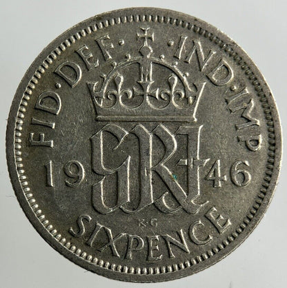 1946 George VI Sixpence Silver Coin | Fine Collectable Grade
