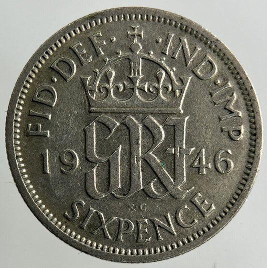 1946 George VI Sixpence Silver Coin | Fine Collectable Grade