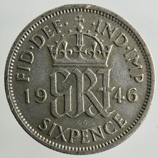 1946 George VI Sixpence Silver Coin | Fine Collectable Grade