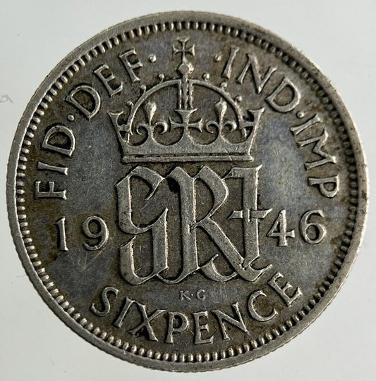 1946 George VI Sixpence Silver Coin | Fine Collectable Grade
