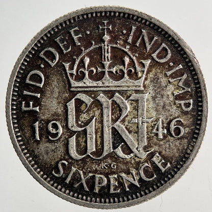 1946 George VI Sixpence Silver Coin | Fine Collectable Grade