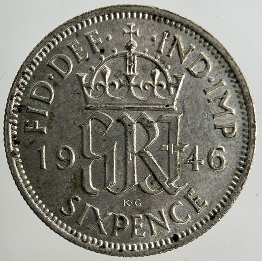 1946 George VI Sixpence Silver Coin | Very High Grade