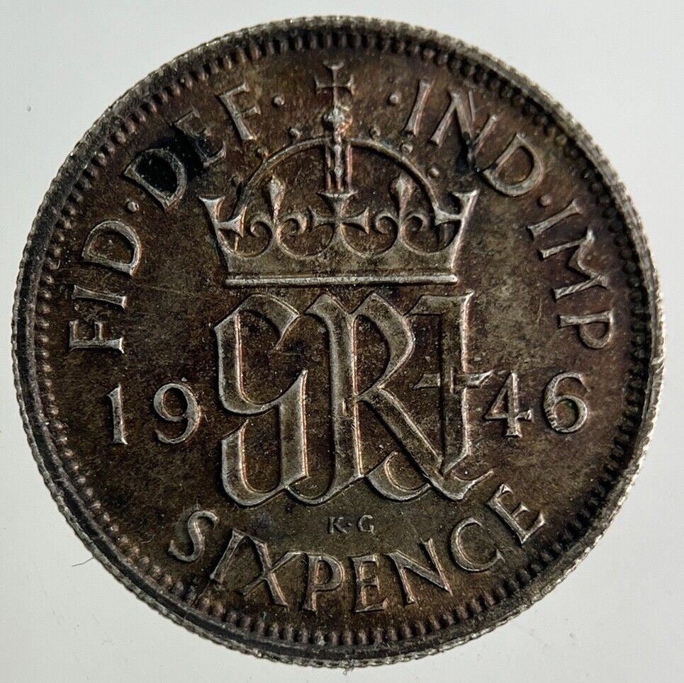 1946 George VI Sixpence Silver Coin | Very High Grade