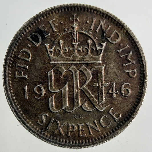 1946 George VI Sixpence Silver Coin | Very High Grade