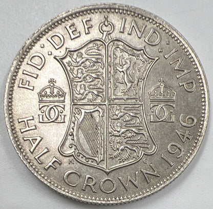 1946 Half-Crown | British Silver Coin | George VI | Very Fine Grade | a103