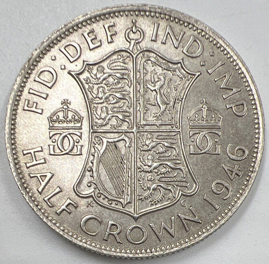 1946 Half-Crown | British Silver Coin | George VI | Very Fine Grade | a103