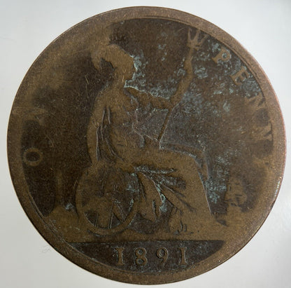 1891 Victoria One Penny Coin | Collectable Grade