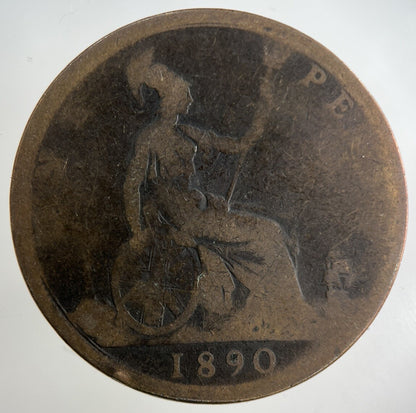 1890 Victoria One Penny Coin | Collectable Grade