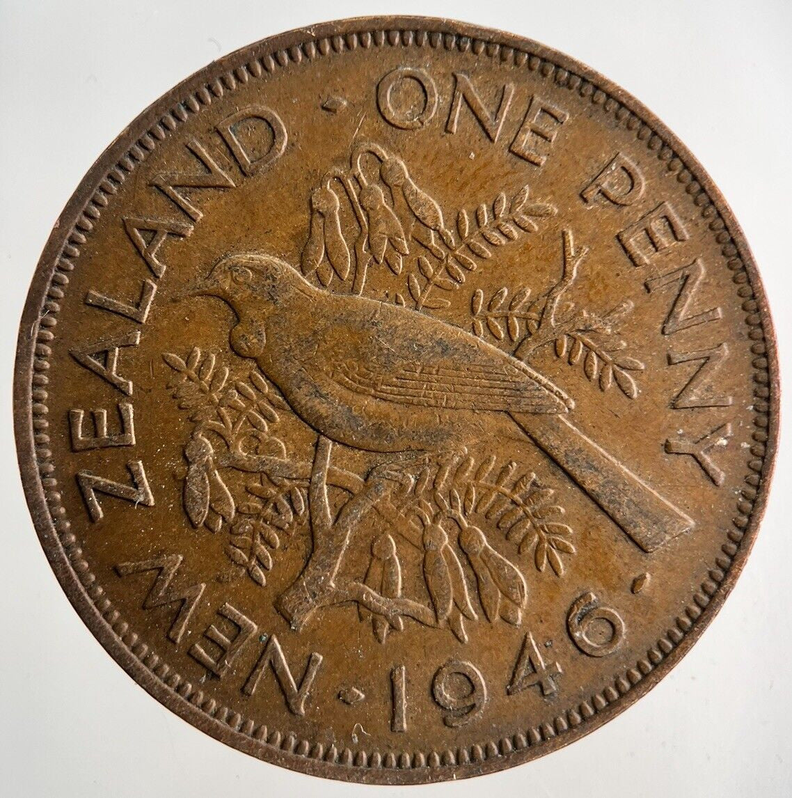 1946 New Zealand One Penny Coin | Fine Collectable Grade