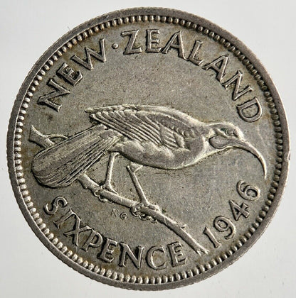 1946 New Zealand Sixpence Coin | Fine Collectable Grade