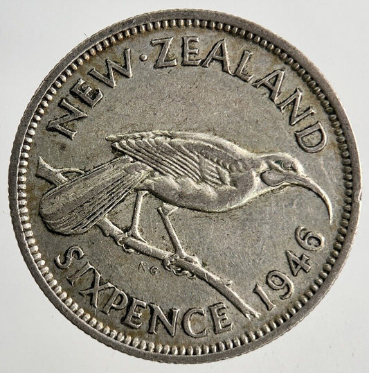 1946 New Zealand Sixpence Coin | Fine Collectable Grade