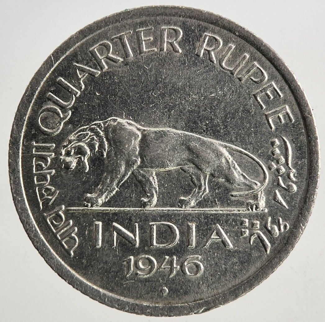 1946 India Quarter 1/4 Rupee Coin | Very High Grade