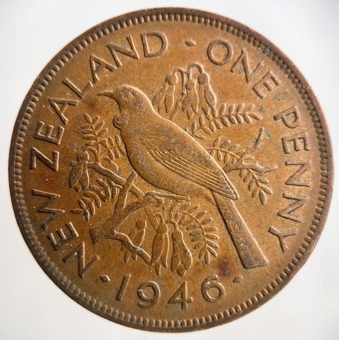 1946 New Zealand One Penny Coin | Fine Collectable Grade