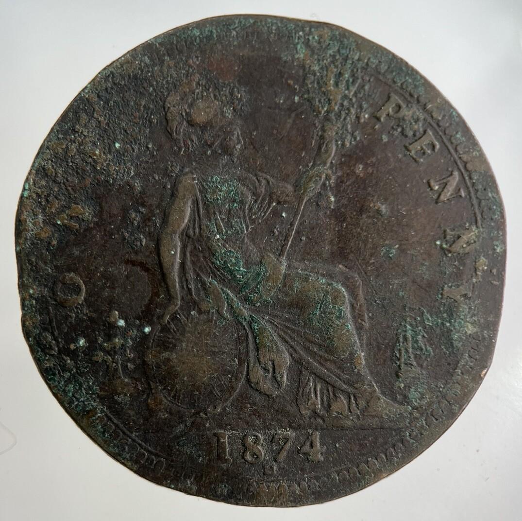 1874-H Victoria One Penny Coin | Fine Collectable Grade