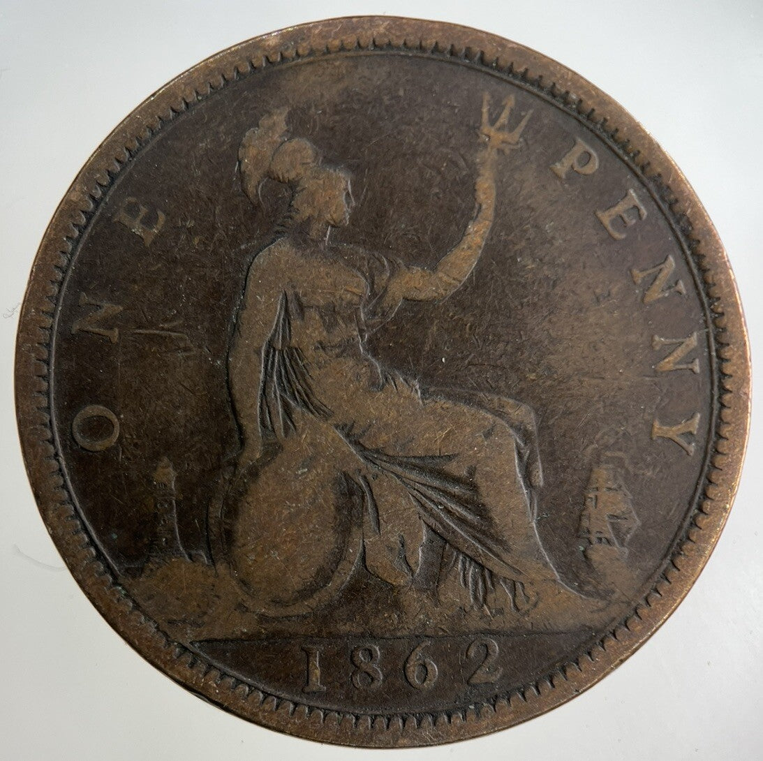 1862 Victoria One Penny Coin | Collectable Grade