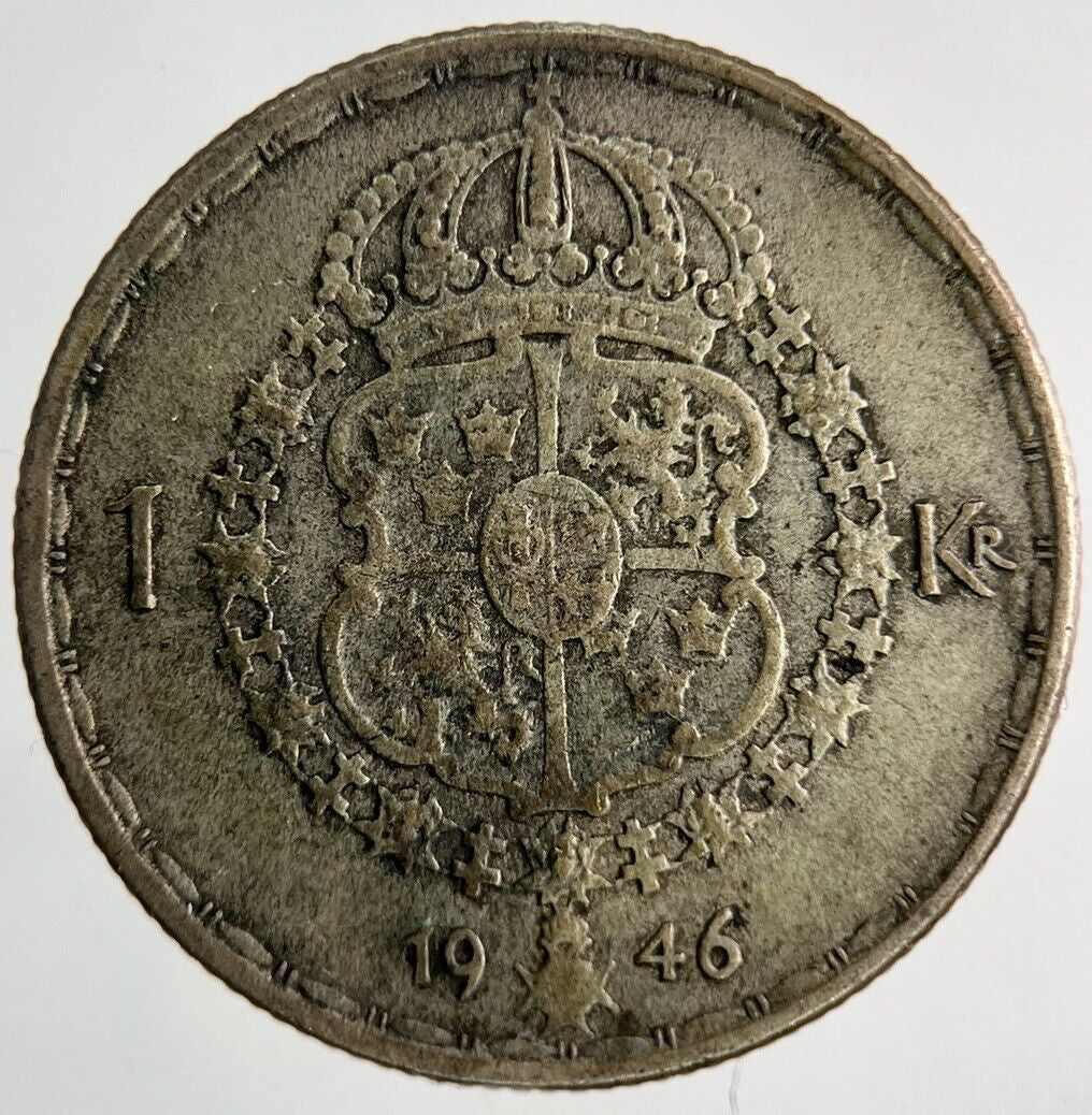 1946 Sweden 1 Krona Silver Coin | Collectable Grade