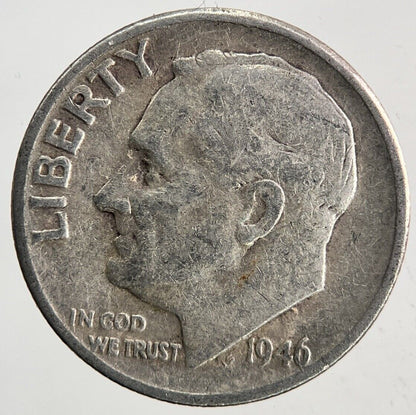 1946 US USA Roosevelt Dime Silver Coin | Fine Collectable Grade