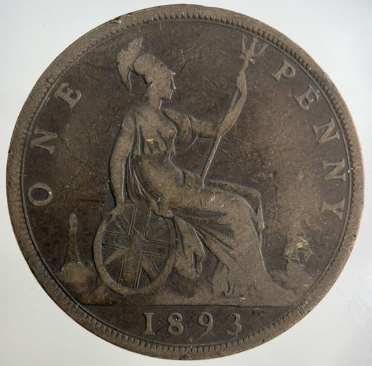 1893 Victoria One Penny Coin | Collectable Grade