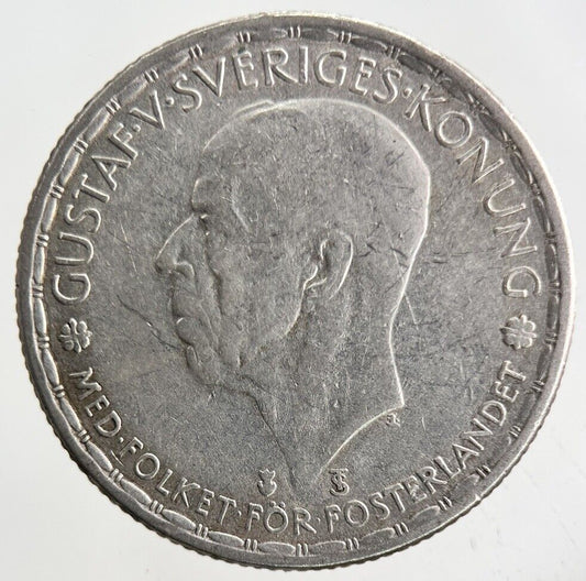 1946 Sweden 1 Krona Silver Coin | Fine Collectable Grade