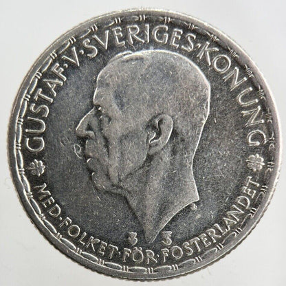 1946 Sweden 1 Krona Silver Coin | Fine Collectable Grade