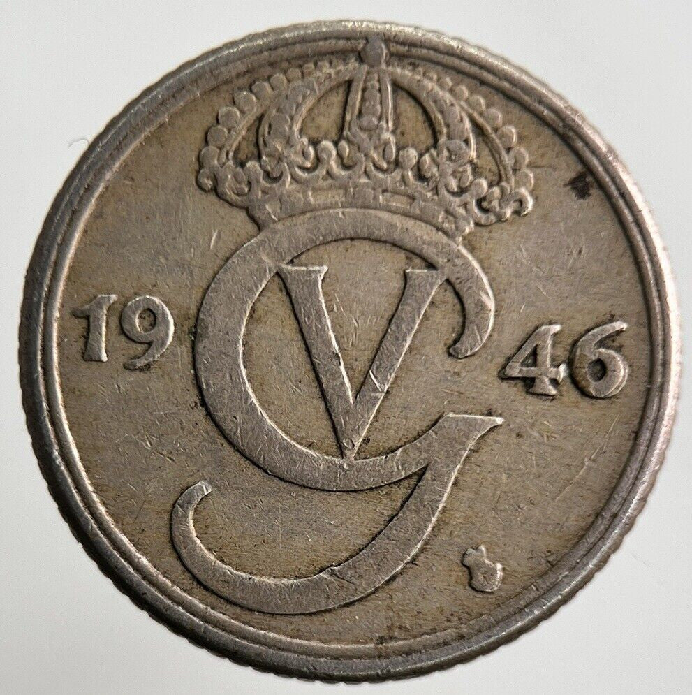 1946 Sweden 25 Ore Coin | Fine Collectable Grade