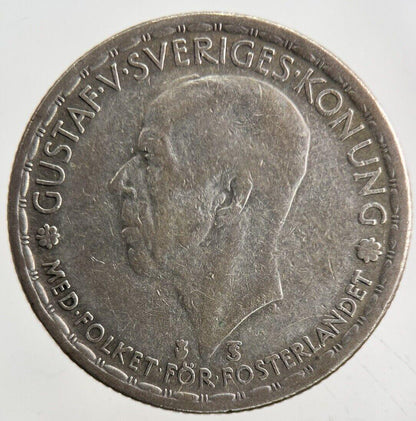 1946 Sweden 1 Krona Silver Coin | Fine Collectable Grade