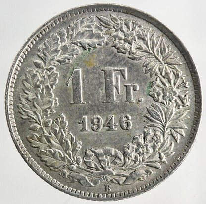1946 Switzerland Swiss 1 Franc Silver Coin | Very High Grade