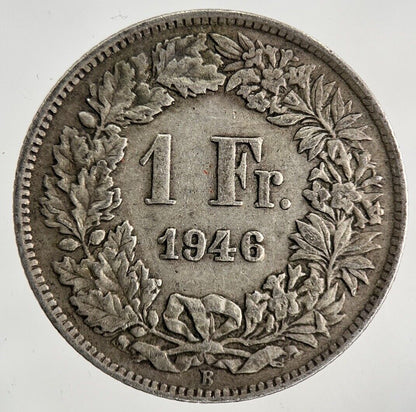 1946 Switzerland Swiss 1 Franc Silver Coin | Fine Collectable Grade