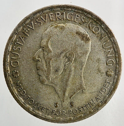 1946 Sweden 1 Krona Silver Coin | Fine Collectable Grade