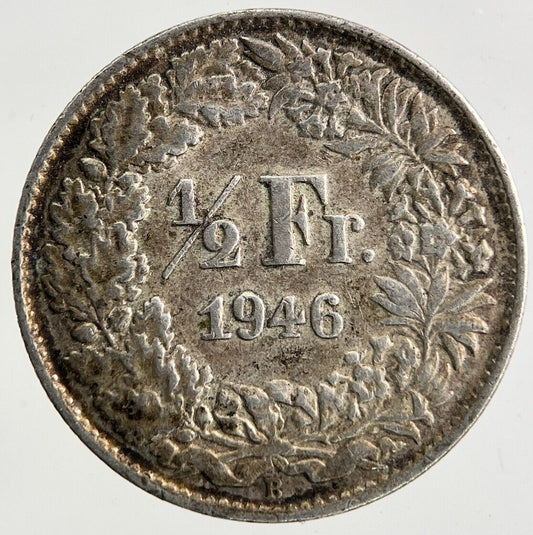 1946 Switzerland Swiss 1/2 Half Franc Silver Coin | Fine Collectable Grade