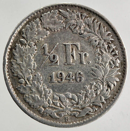 1946 Switzerland Swiss 1/2 Half Franc Silver Coin | Fine Collectable Grade