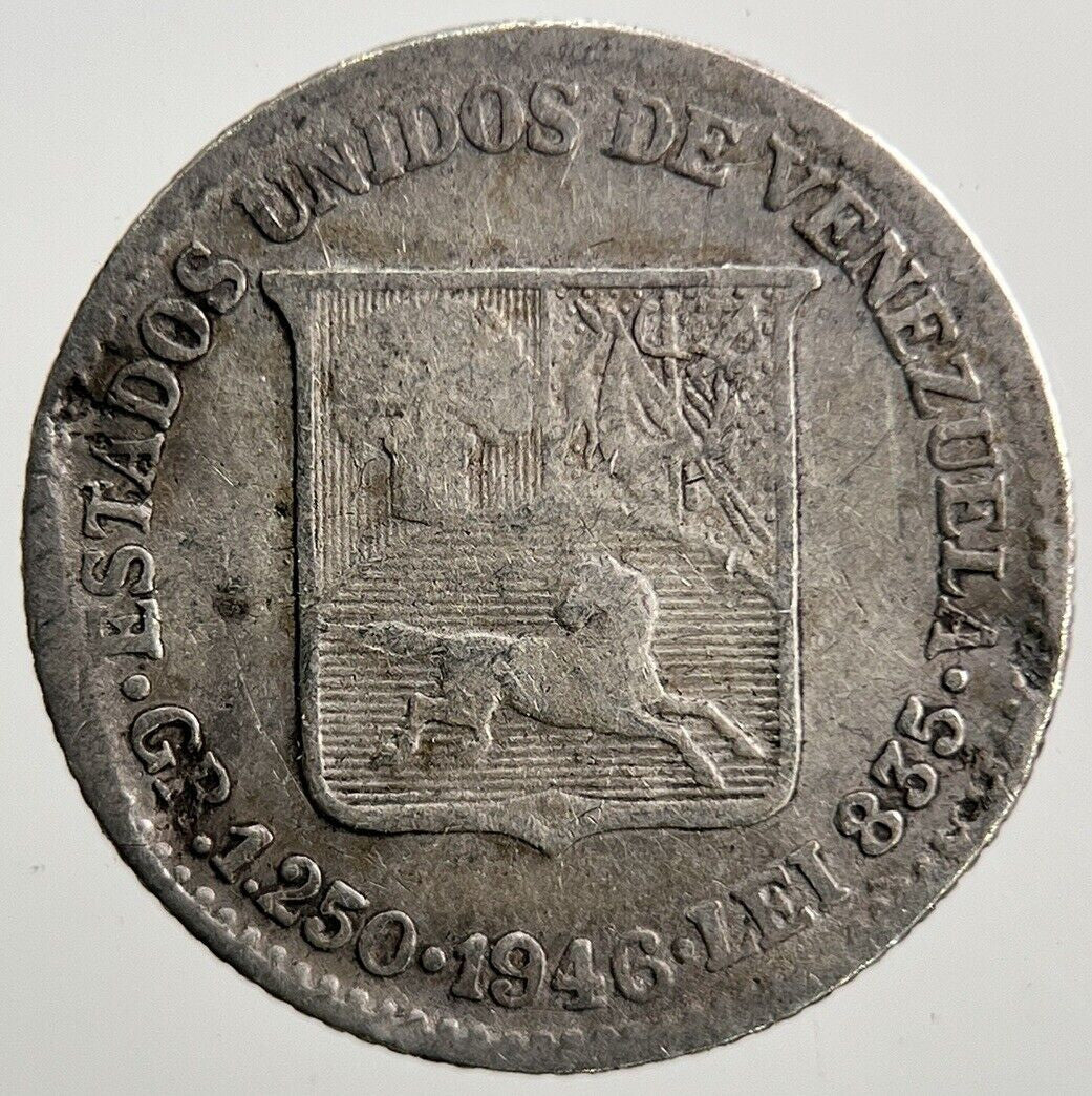 1946 Venezuela 1/4 Quarter Bolivar Silver Coin | Collectable Grade | a3723