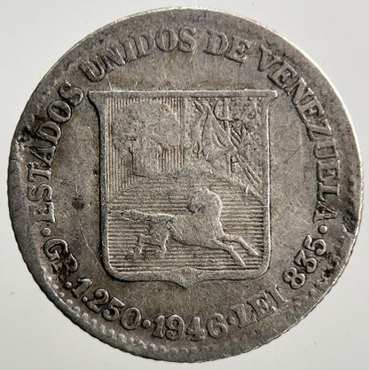 1946 Venezuela 1/4 Quarter Bolivar Silver Coin | Collectable Grade | a3723
