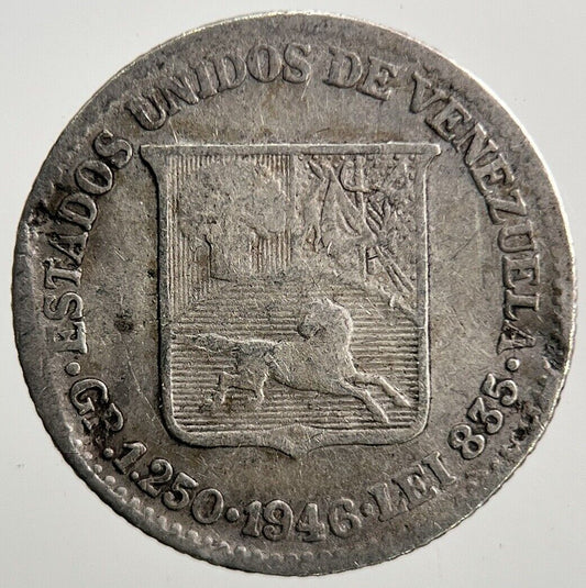 1946 Venezuela 1/4 Quarter Bolivar Silver Coin | Collectable Grade | a3723