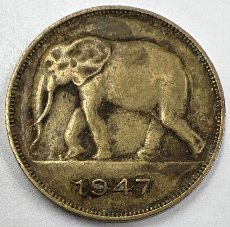 1947 5 Franc | Belgian Congo Coin | Collectable Grade | a868