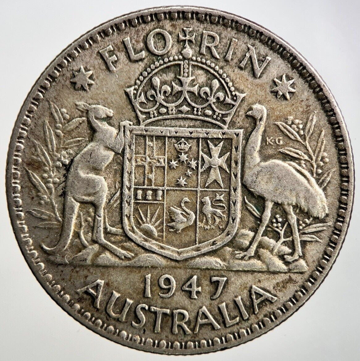 1947 Australia Florin Silver Coin | Fine Collectable Grade | a3451