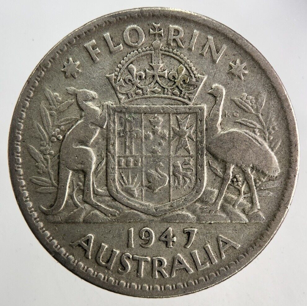 1947 Australia Florin Silver Coin | Fine Collectable Grade