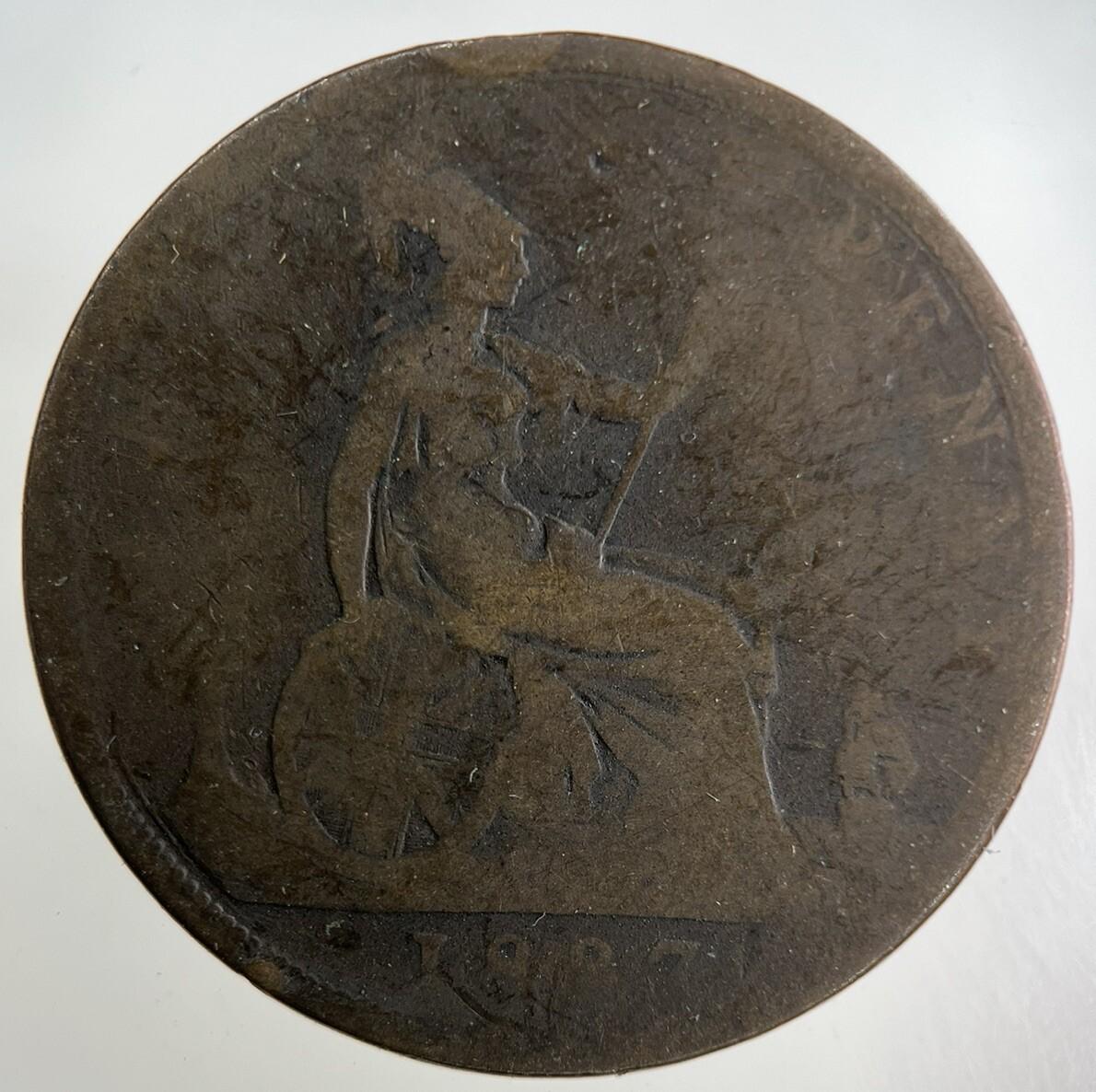 1887 Victoria One Penny Coin | Collectable Grade