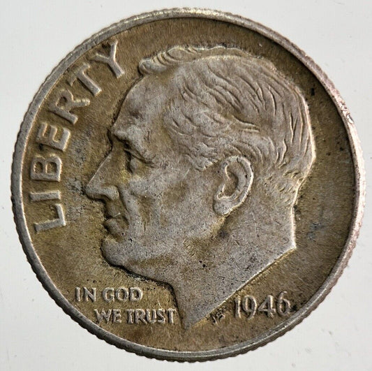 1946 US USA Roosevelt One Dime Silver Coin | Fine Collectable Grade