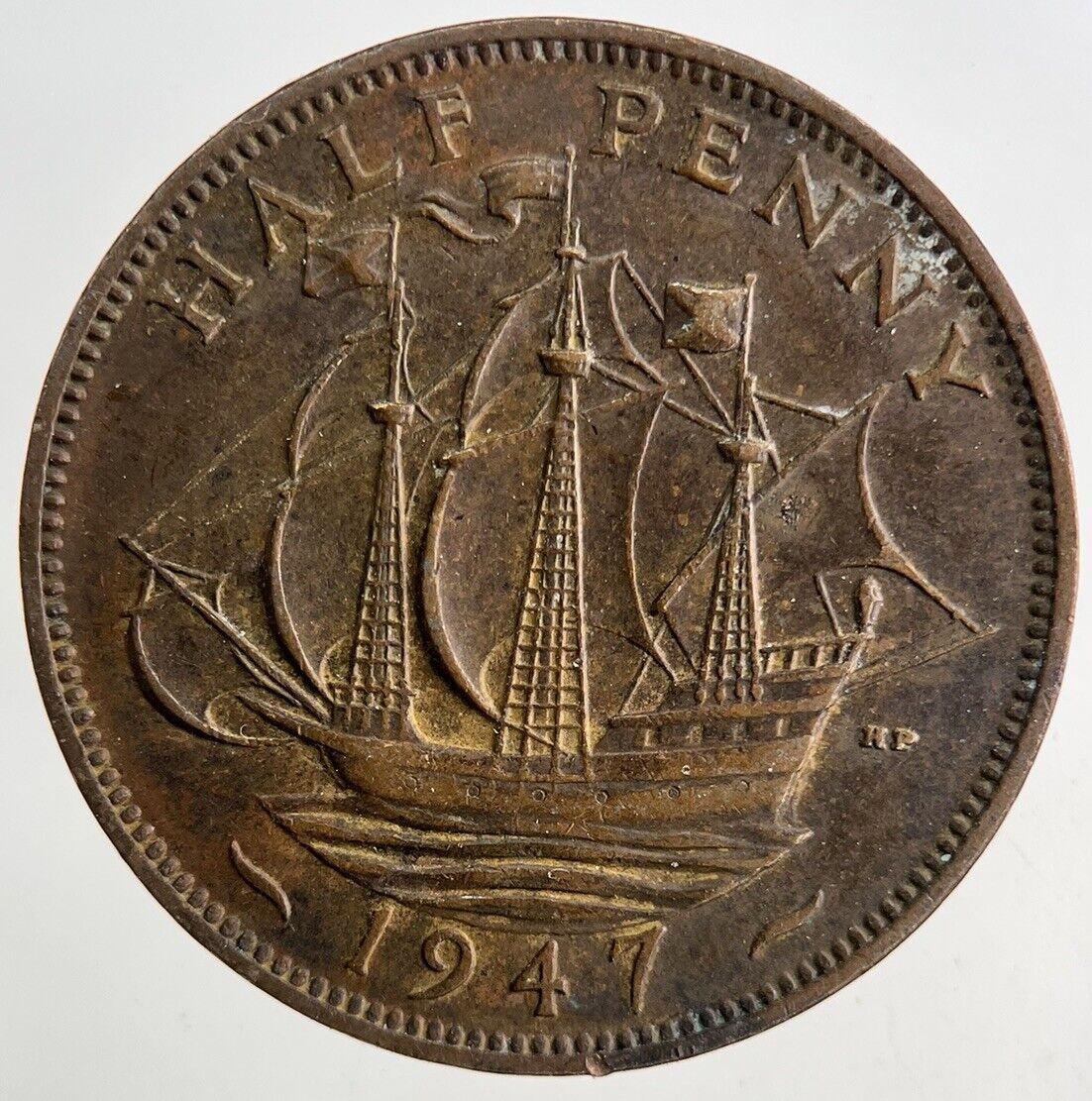 1947 George VI Half-Penny Coin | Fine Collectable Grade